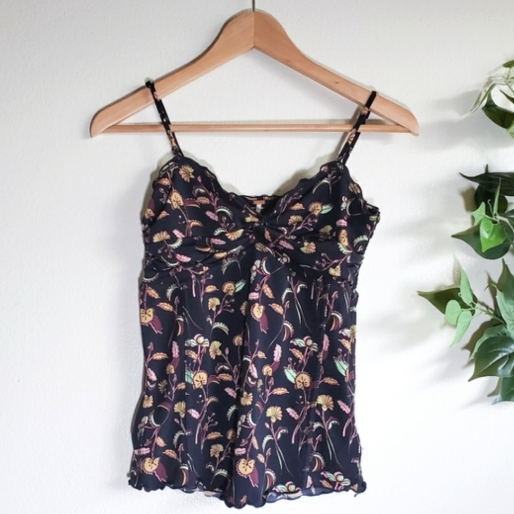 Free People spaghetti strap Tank Top Paisley Floral